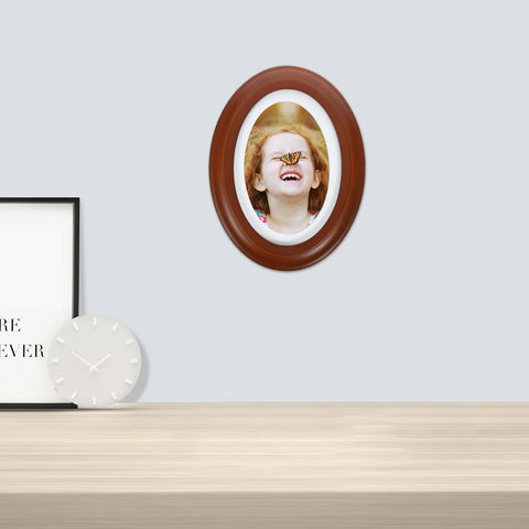 Solid Wood Wall Hanging Photo Frame Decoration Picture Frames Classic Wooden Oval Vintage