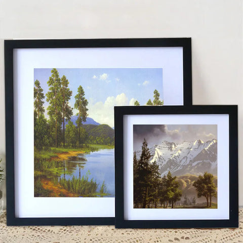 Customized Photos Square Wood Photo Frame For Wall Hanging Wood Picture Frame Stand For Pictures Photo Decor Commemorative Gift