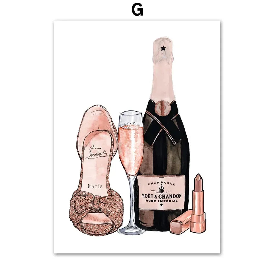 Nordic Canvas Wall Art – Fashion, Makeup & Floral Prints for Living Room Decor