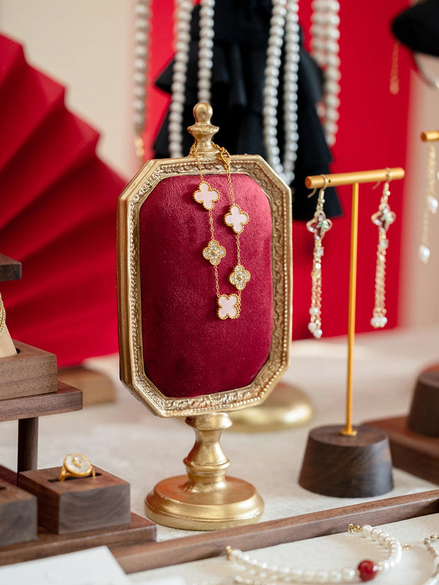 Retro suede photo frame jewelry display stand jewelry earrings bracelet store stall display jewelry photo props