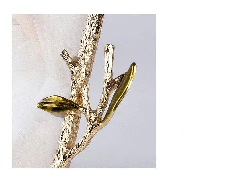 Golden Olive Branch Metal Photo Frame – Wall & Table Display