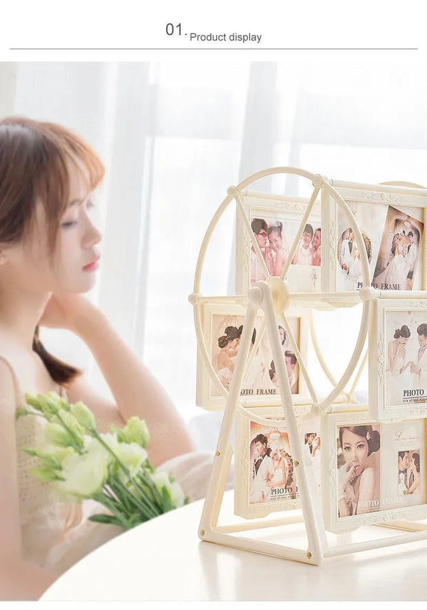 Retro Vintage Family Photo Frames DIY Ferris Wheel Rotatable Windmill Picture Frame Personalized Family Photo Frame Shows