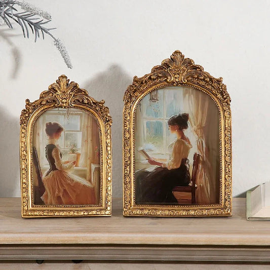 French Vintage Baroque Resin Photo Frame – Wall & Tabletop Home Décor