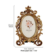 1pc European Style Vintage Gold Lace Oval Decoration Photo Frame for Photo Show Home Decoration