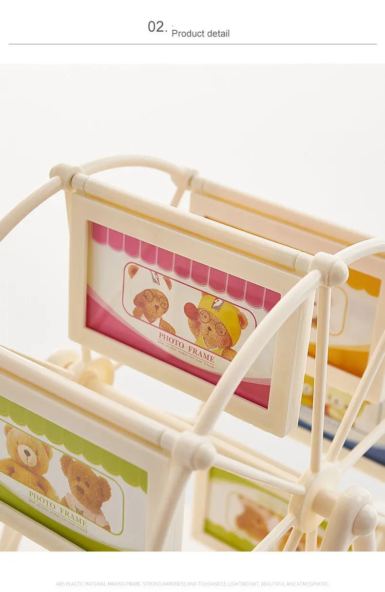 Retro Vintage Ferris Wheel Rotatable Photo Frame – Personalized Family Display