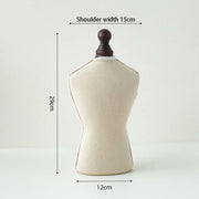 Luxury Necklace Display Portrait Model Wooden Window Jewelry Displays Rack Counter Bracelet Ring Organizer Display Props