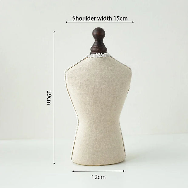 Luxury Necklace Display Portrait Model Wooden Window Jewelry Displays Rack Counter Bracelet Ring Organizer Display Props