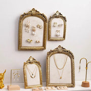 Vintage Resin Velvet Jewelry Display Stand Retro Necklace Bracelet Earring Pendant Display Props Holder Classic Jewelry Stand