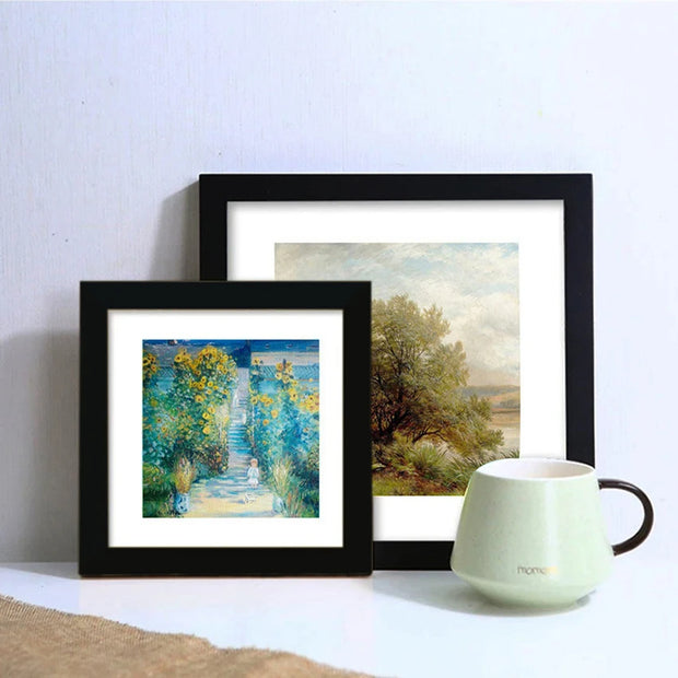 Customized Photos Square Wood Photo Frame For Wall Hanging Wood Picture Frame Stand For Pictures Photo Decor Commemorative Gift
