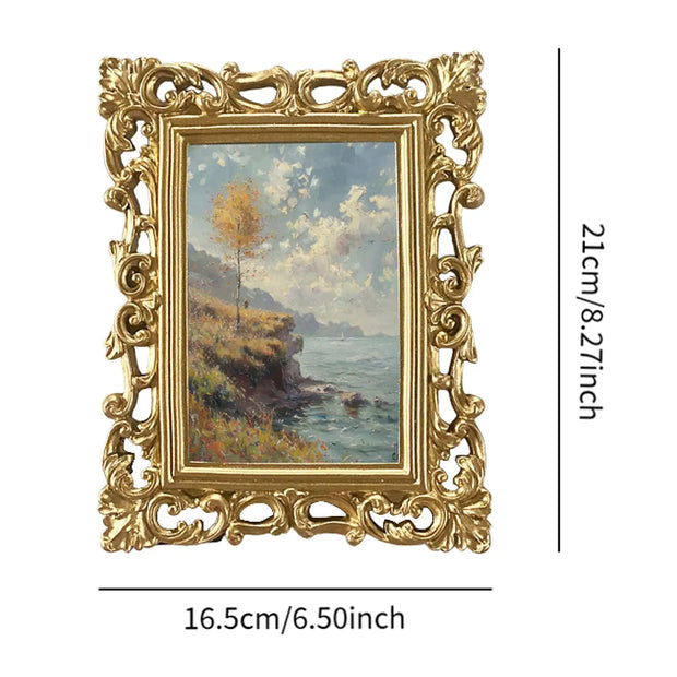 Resin Picture Frame Vintage Photo Frame Desktop Photo Display Holder for Housewarming Home Decoration