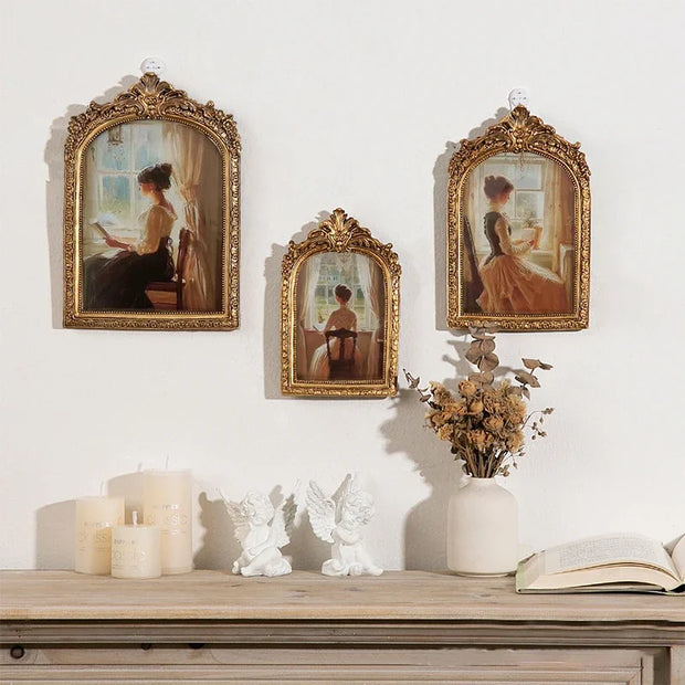 French Vintage Baroque Resin Picture Frame Wall Hanging Home Decor Artistic Luxury Tabletop Display Photo Frame