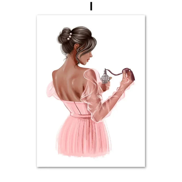 Canvas Painting Art  Nordic Posters And Prints Wall Pictures Flower Perfume Lipstick Book Fashion Makeup For Living Room Decor