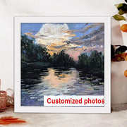 Customized Photos Square Wood Photo Frame For Wall Hanging Wood Picture Frame Stand For Pictures Photo Decor Commemorative Gift