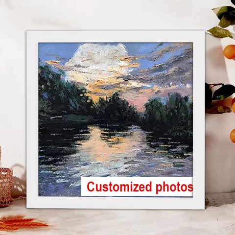 Customized Photos Square Wood Photo Frame For Wall Hanging Wood Picture Frame Stand For Pictures Photo Decor Commemorative Gift