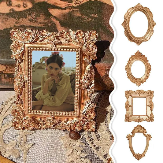 Vintage Gold Victorian Photo Frame – European Retro Wall & Table Décor