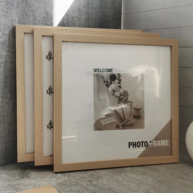3Pcs Wood Square Photo Frames For Wall Hanging or Desktop Decor 20X20 30X30cm Posters Portrait Frame Picture Commemorat Gift