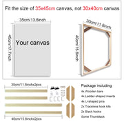 30x40 40x50 60x90cm Canvas Frame Wooden Frames Wooden Photo Oil Painting Canvas Diamond Painting Frames Canvas Wood Wall Frame