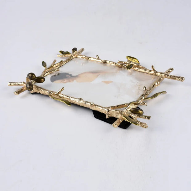 Metal Picture Frame Golden Olive Olive Branch Border Photo Frame Photo Display Background Wall Decoration Accessories