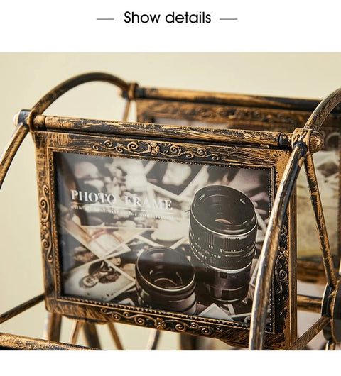 Retro Vintage Family Photo Frames DIY Ferris Wheel Rotatable Windmill Picture Frame Personalized Family Photo Frame Shows