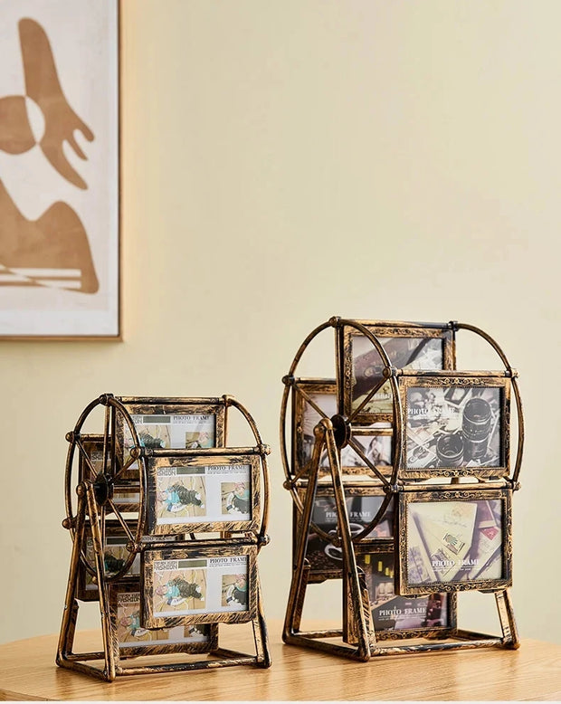 Retro Vintage Family Photo Frames DIY Ferris Wheel Rotatable Windmill Picture Frame Personalized Family Photo Frame Shows