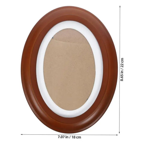 Solid Wood Wall Hanging Photo Frame Decoration Picture Frames Classic Wooden Oval Vintage