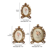 1pc European Style Vintage Gold Lace Oval Decoration Photo Frame for Photo Show Home Decoration
