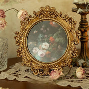 Retro European relief round resin small photo frame picture frame ornament homestay wall decoration literary light luxury wall h