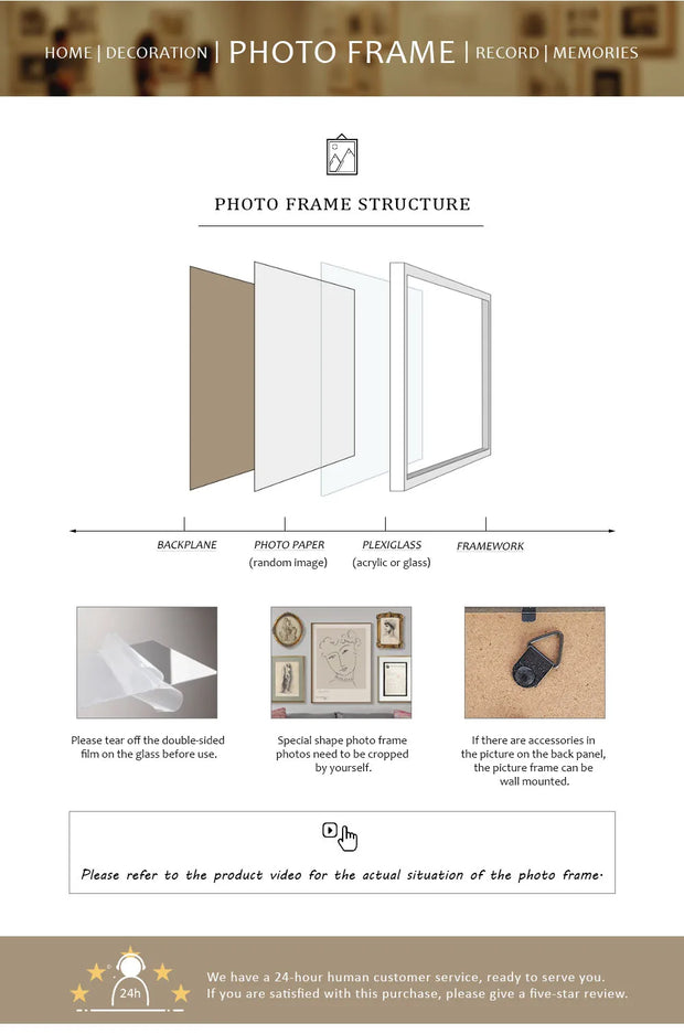 Resin Picture Round Frame Tabletop Wall Mounted Floral Embossed Ornament Painting Frame Vintage Baroque Wooden Photo Frame Holde