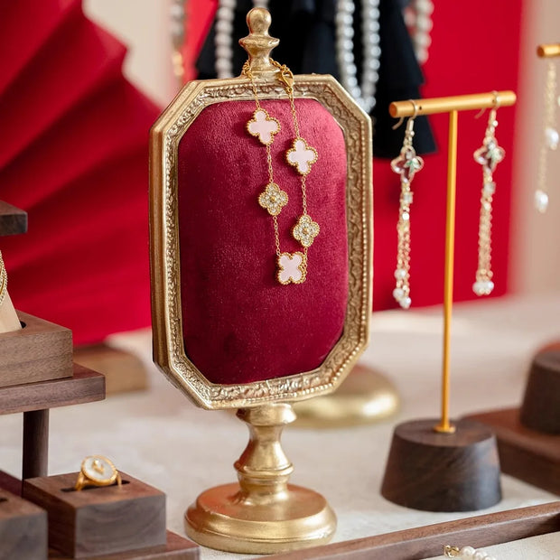 Retro suede photo frame jewelry display stand jewelry earrings bracelet store stall display jewelry photo props