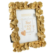 Picture Frame Antique Leaf Textured Photo Frame Vintage Gold Resin Tabletop Display Photo Holder for Home Bedroom Living Room