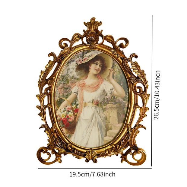 Resin Picture Frame Vintage Photo Frame Desktop Photo Display Holder for Housewarming Home Decoration
