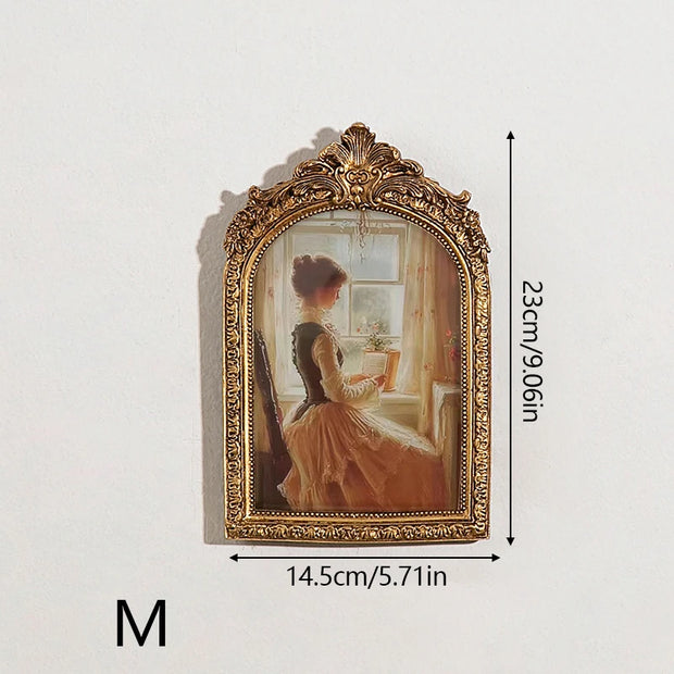 European Vintage Photo Frame Relief Picture Arch Wedding Photo Frames  For Home Decor Living Room Desk Decoration Luxury Carving