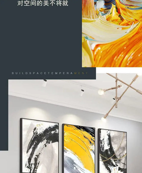 Abstract Canvas Oil Painting, 100% Hand Painted, Senior Artist, Pure Hand Drawn, Living Room