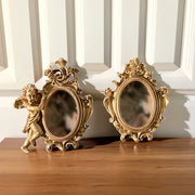 Antique European Photo Frame Gold Color Carved Embossed Resin Picture Frame Holder Wall Hanging Home Decoration Ornament Crafts