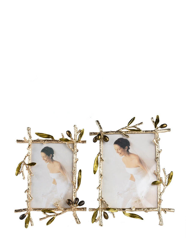 Metal Picture Frame Golden Olive Olive Branch Border Photo Frame Photo Display Background Wall Decoration Accessories