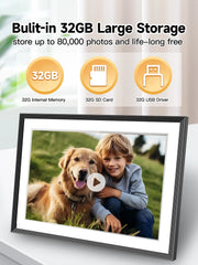 Frameo 10.1 Inch WiFi Digital Picture Frame，1280 * 800IPS HD Cloud Smart Digital Photo Frame,32GB Storage, Wall Mountable, Auto-