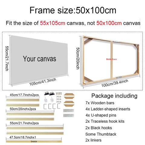 30x40 40x50 60x90cm Canvas Frame Wooden Frames Wooden Photo Oil Painting Canvas Diamond Painting Frames Canvas Wood Wall Frame