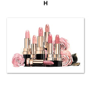 Canvas Painting Art  Nordic Posters And Prints Wall Pictures Flower Perfume Lipstick Book Fashion Makeup For Living Room Decor
