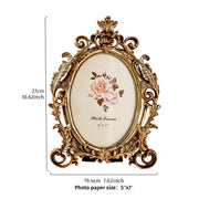 1pc European Style Vintage Gold Lace Oval Decoration Photo Frame for Photo Show Home Decoration