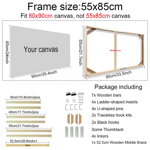 Diamond Painting Frames Canvas Wood Wall Frame