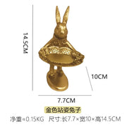 Rabbit Display Stand Jewelry Storage Tray Jewelry Display Plate Sitting Rabbit Jewelry Holder Resin Earrings Display