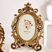 1pc European Style Vintage Gold Lace Oval Decoration Photo Frame for Photo Show Home Decoration