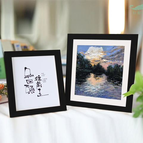 Customized Photos Square Wood Photo Frame For Wall Hanging Wood Picture Frame Stand For Pictures Photo Decor Commemorative Gift