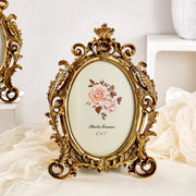 1pc European Style Vintage Gold Lace Oval Decoration Photo Frame for Photo Show Home Decoration
