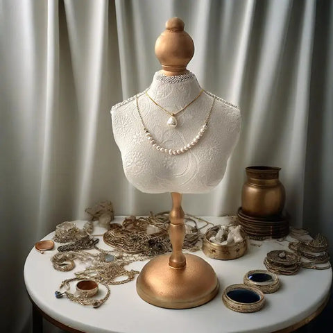 Necklace Display Bust Stand Grace Jewelry Chain Organizer Women Decor Jewelry Display Bust Mannequin for Trades Shows Countertop
