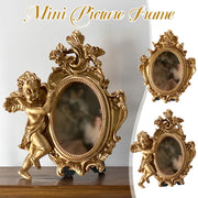 Antique European Photo Frame Gold Color Carved Embossed Resin Picture Frame Holder Wall Hanging Home Decoration Ornament Crafts