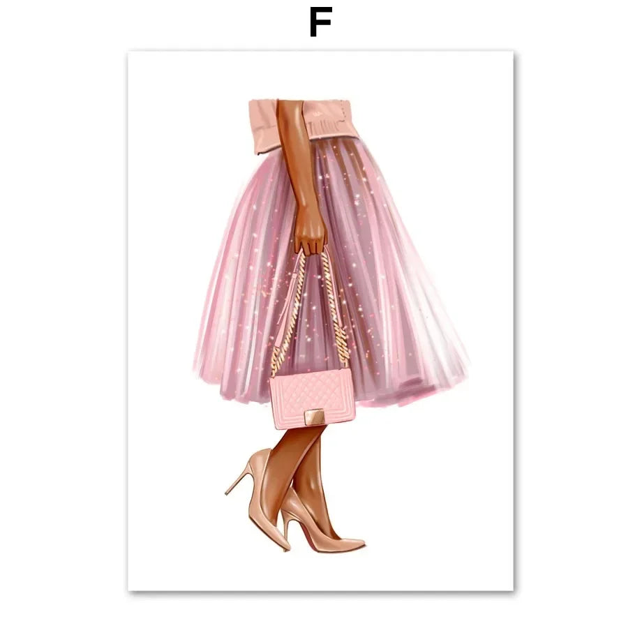 Nordic Canvas Wall Art – Fashion, Makeup & Floral Prints for Living Room Decor